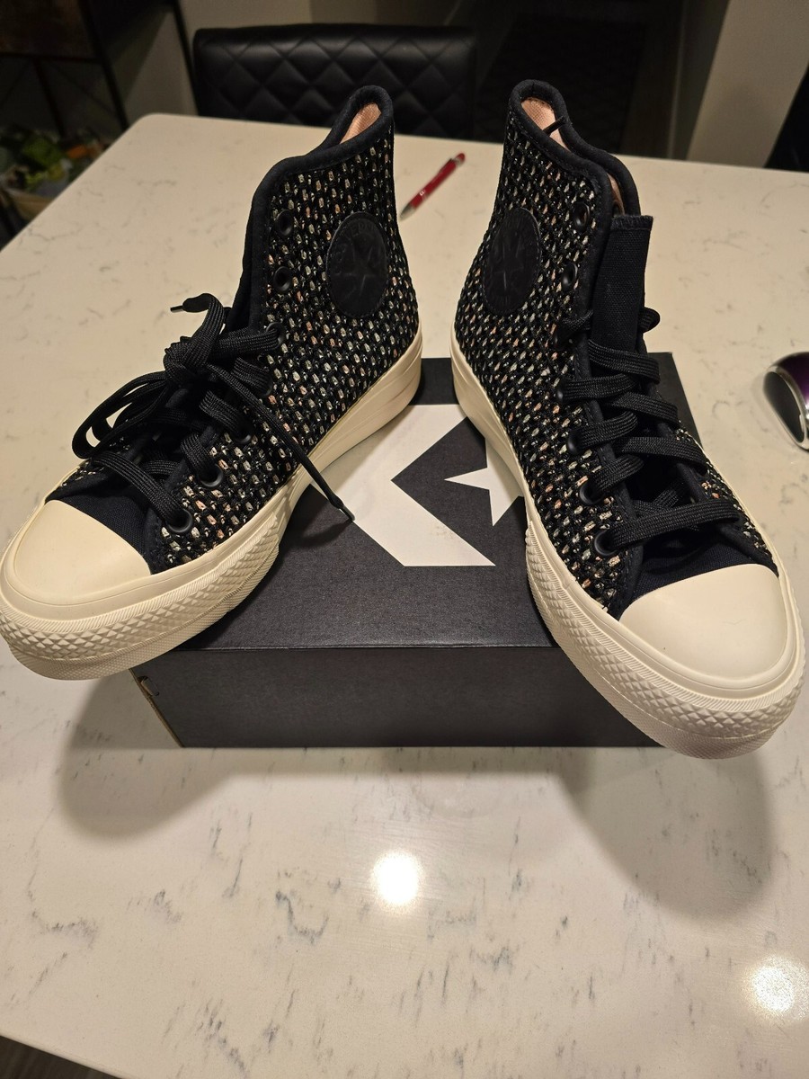 NEW Converse Chuck Taylor All Star Lift Platform Crochet High Top