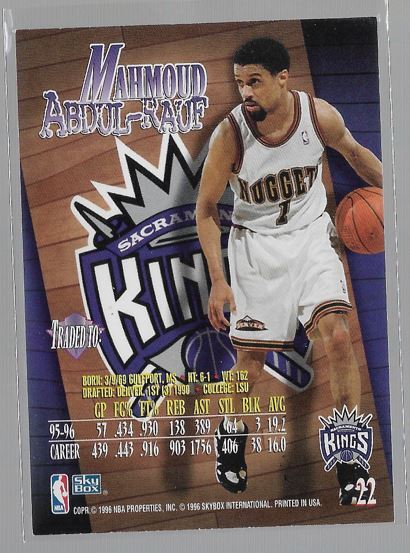 1996-97 SkyBox Z-Force #22 Mahmoud Abdul-Rauf | eBay
