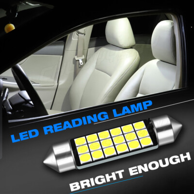 2X 41mm White Festoon 3030 6SMD LED Bulb CANBUS 6000K Interior Dome Map Light
