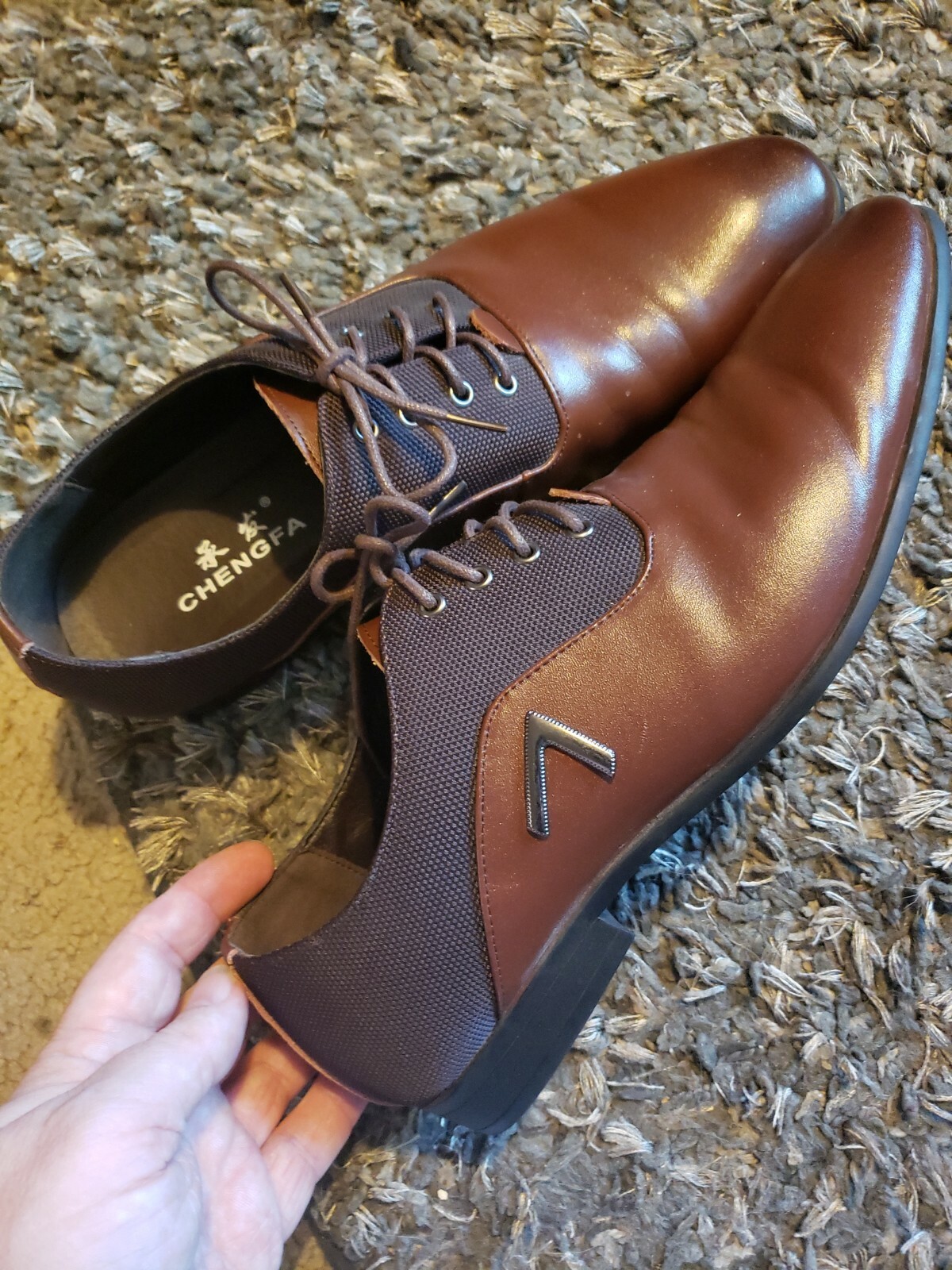 SAOLA Scarpe uomo marroni eleganti ufficio business basse Oxford formali o casual tg 10 5