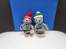 Vintage Coca-Cola Christmas Seal Plush Bean Bag Lot Of 2 Original Tags