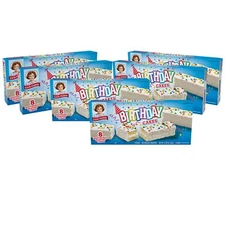 Little Debbie Birthday Cakes, 6 Boxes, 48 Vanilla Cakes with Candy Confetti