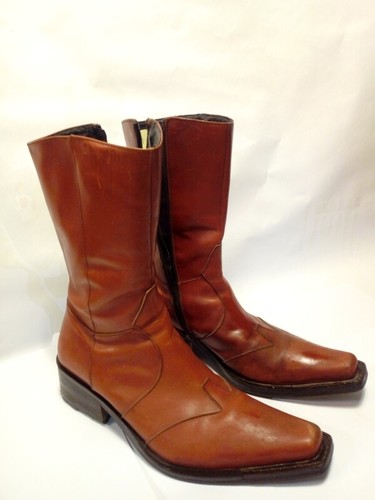 STIVALI da UOMO VINTAGE in PELLE fabbricati a mano artigianali ANNI 80  Parentesi | eBay