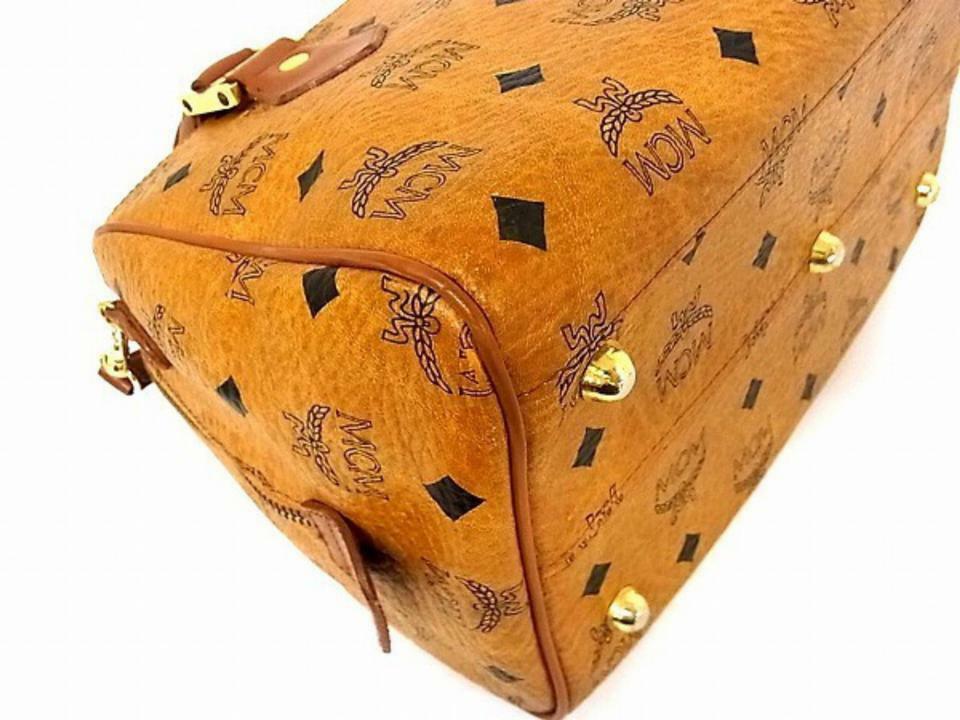 Mcm Monogram Visetos Boston Bag