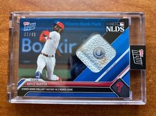2023 Topps Now BRYCE HARPER Game-Used Base Relic Blue 37/49 #992C NLDS 2 Homers!