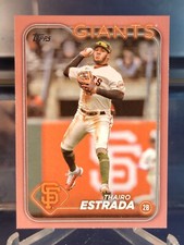 2024 Topps Series 1 #290 Thairo Estrada Mothers Day Hot Pink #05/50 SF Giants