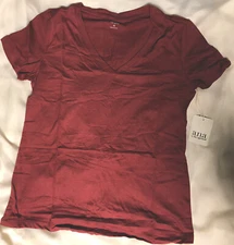 ANA Size X-Small V-Neck Tee Short Sleeved burnt russet Women's T-Shirt