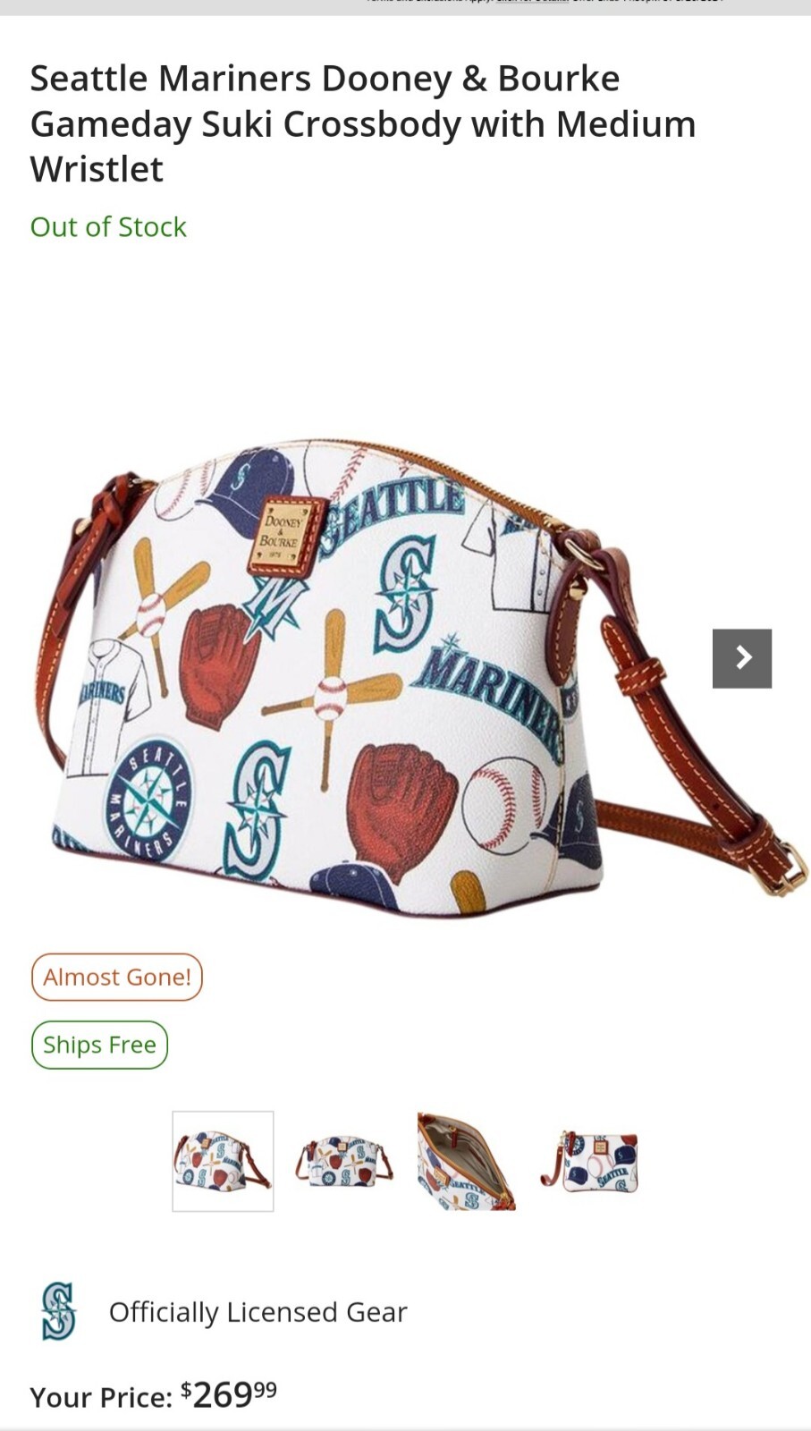 Dooney & Bourke Mariners Gameday Suki crossbody purse and Wristlet . eBay