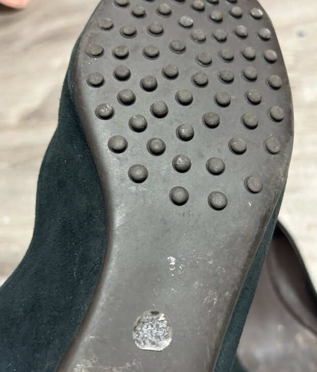 Tory Burch Forest Green Suede Python Cap Toe Flat… - image 5