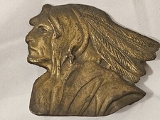 VINTAGE INDIAN HEAD BELT BUCKLE NATIVE AMERICAN NICE CONDITION