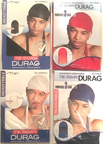 Durag Skull Cap Nylon Tie Down Tails 