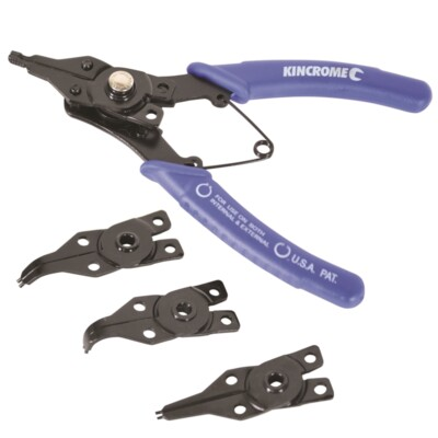 #ad Kincrome 160mm 5 Piece Circlip Combination Pliers Set Straight 90° 45° Flag Tip AU $64.99