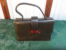 Beautiful Vintage Coblentz Original Brown Leather Handled Evening Bag/Purse