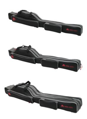 MIKADO Rutenfutteral schwarz Rutentasche 1-3 Fächer 100cm-160cm Angeltasche