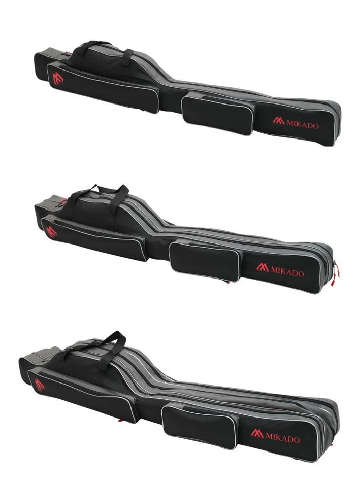 MIKADO Fodera per Canne Nera Borsa per Canne 1-3 Scomparti 100cm-160cm Borsa da Pesca