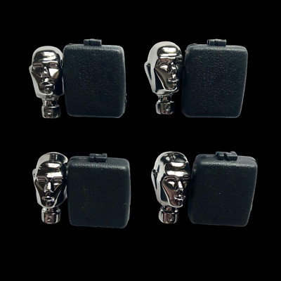 Lot x4 GI Joe Black Major Destro Parts Chrome Swivel Head + Weapons Case