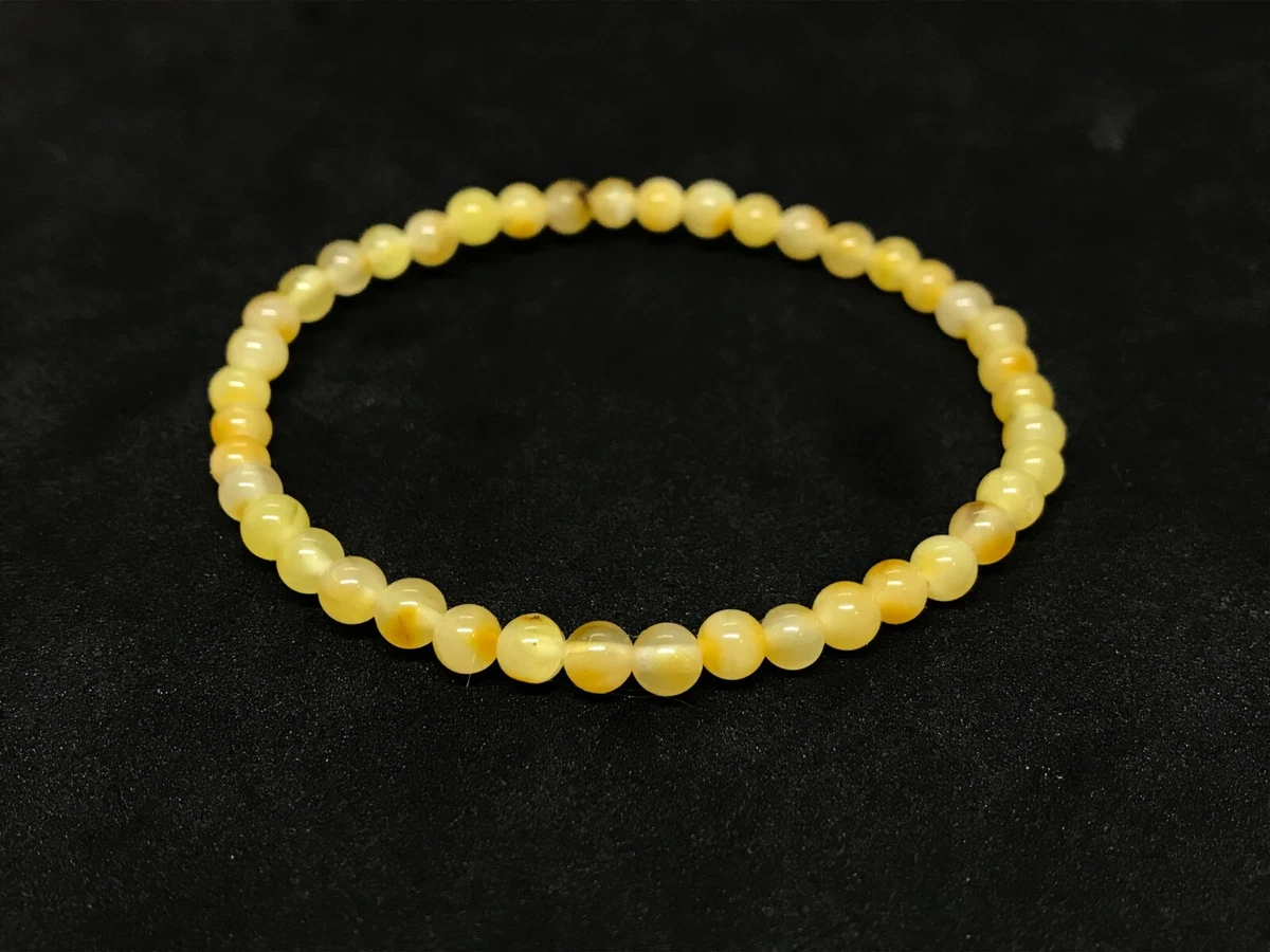 Bracelet Ancien Avec 18 Perles D'ambre Facettées - Bijou Vintage En Bon état