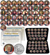 ALL 47 United States PRESIDENTS Washington Quarters Coin Set US with BOX & COA