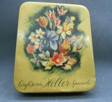 SCATOLA IN LATTA " CONFISERIE HELLER SPECIALE " SCATOLA N° 2 FIORI E COLORI 