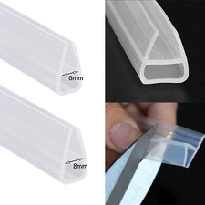 2M Length Shower Door Seal Rubber U-Shaped Edge Guard Strip Glass Protector Trim