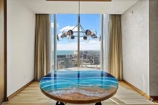 30" Epoxy Resin Dining Table Top / Epoxy Center Table Top Home Office Decor