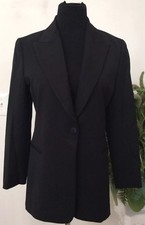 Lafayette 148 Women's Career Black Wool Blend Blazer Jacket Size 8 EUC