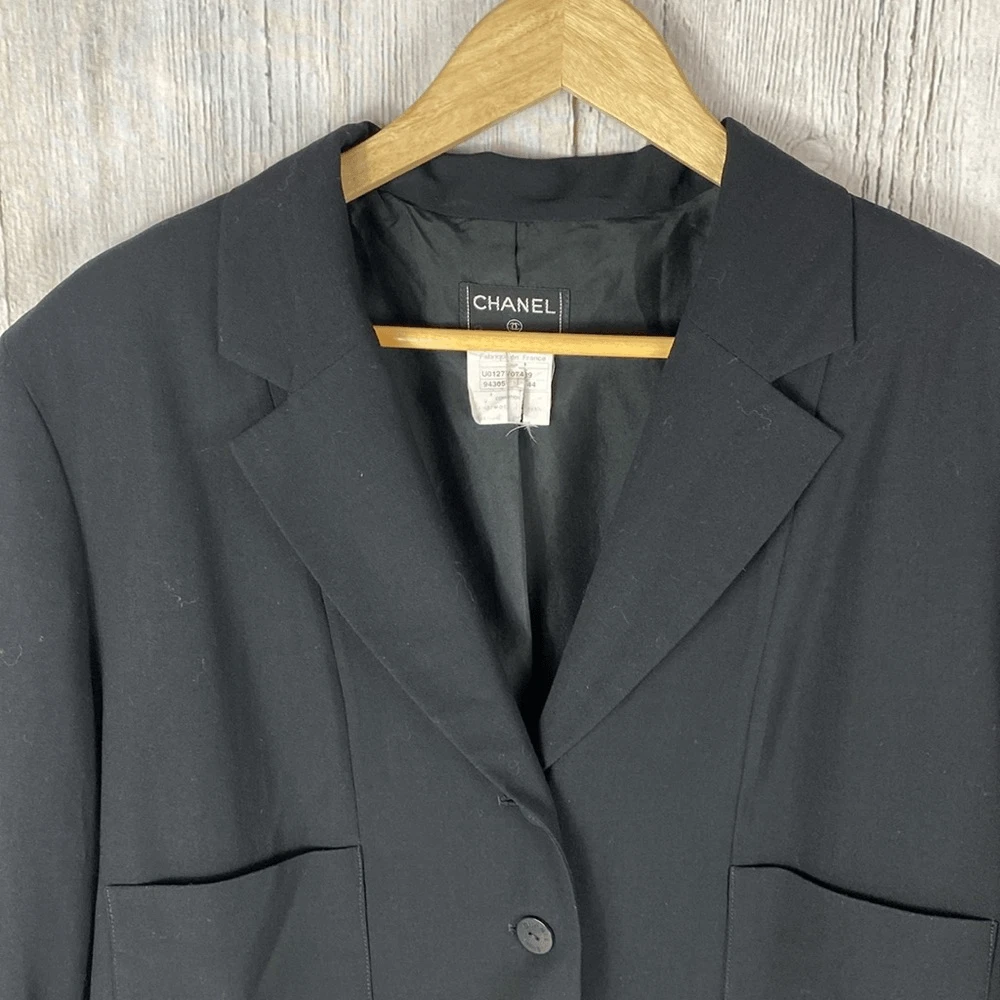 Blazer vintage Chanel lana nero taglia 44