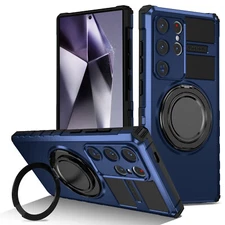 For Samsung S24 Ultra S23 S22 S21 Shockproof TPU Ring Stand Case Mag Safe Cover