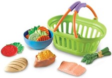 Learning Resources New Sprout HEALTHY DINNER 14-Pc. Play Food Set in Basket NEW