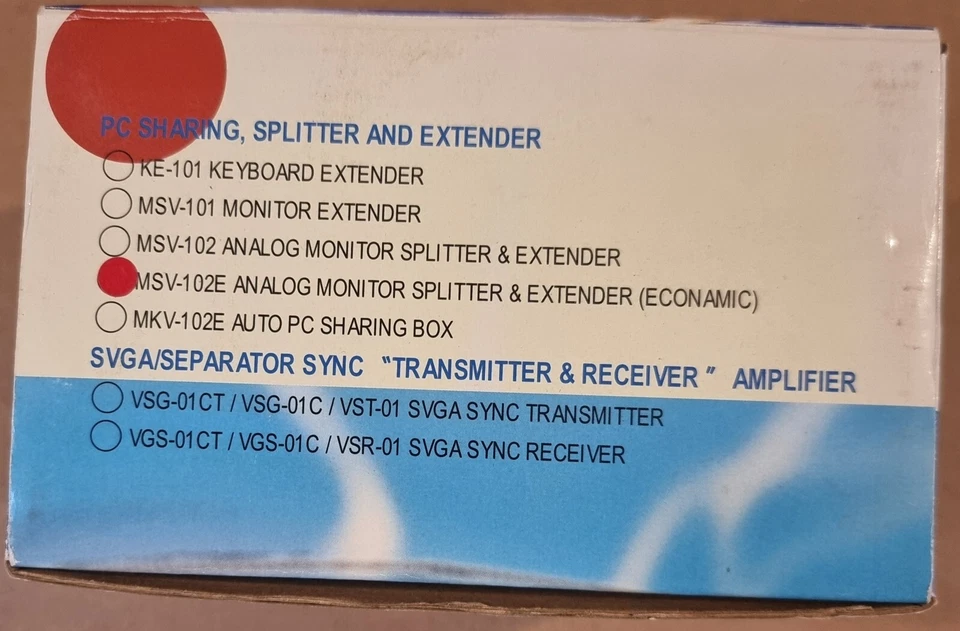 MSV-102E VGA Splitter & Extender 1-in-2-out – Retro Video Verteiler selten! - Bild 2 von 4