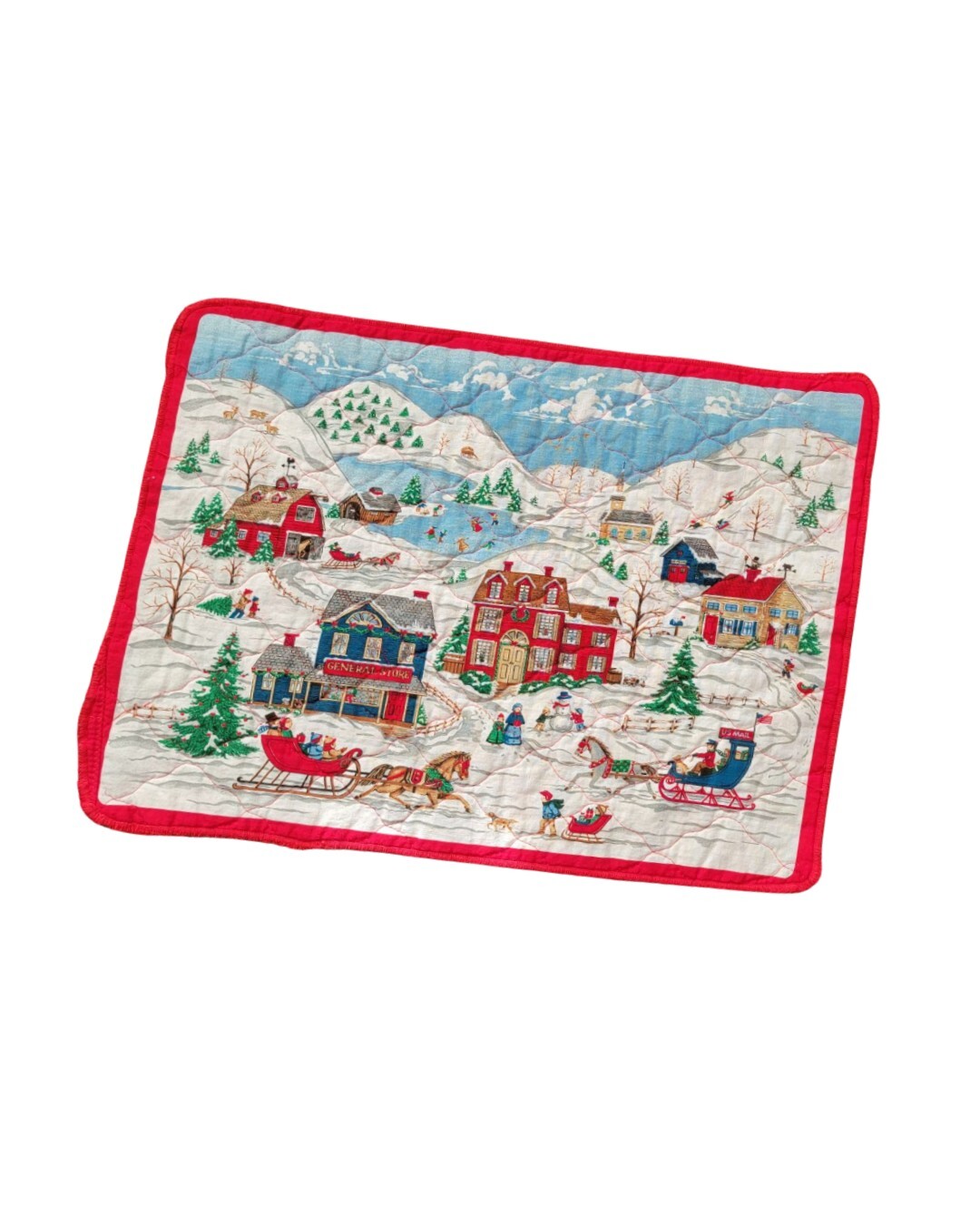 Lot Of 4 Fabric Vintage Christmas Placemats eBay