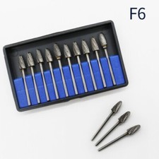 10 Pcs Dental Lab Polishing Bur Drills Tungsten Steel Carbide Burs HP 2.35MM F6