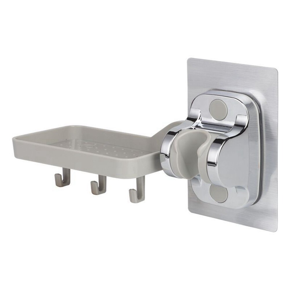 No Drilling Adjustable Shower Bracket (Shower Holder with Soap Shelf) N5B81221
