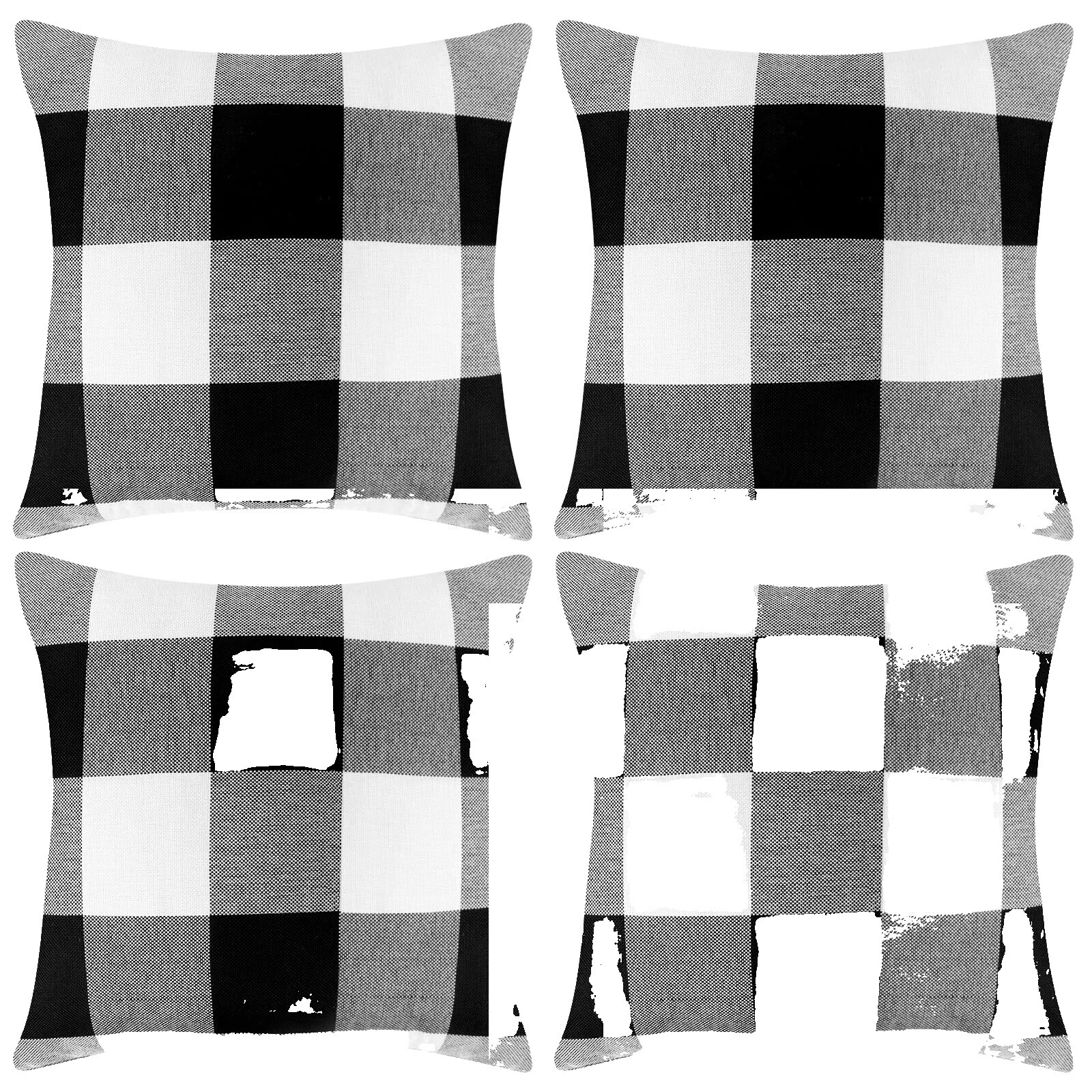 Plaid Guestroom 100% Linen Home Décor Pillows