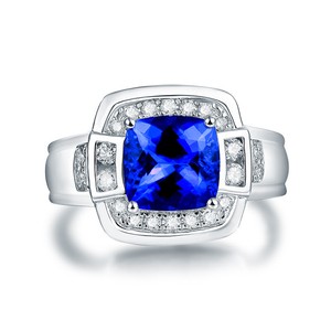 18k White Gold Brilliant Diamonds 2 5ct Tanzanite Gemstone Ring Men Jewelry Ebay