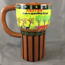 Faster than a Speeding Ticket 16 ounce Ceramic Travel Mug Cup with Lid