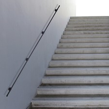 13FT Handrail Industrial Steel Pipe Rail Black Wall Mount Staircase Handrail