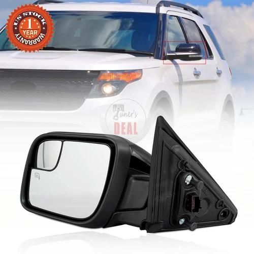 Fit Ford Explorer 2011-2015 Driver Side Mirror w/ Heated Power Blind Spot 13pin