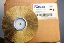 Weiler 22371 4" Plater's Crimped Wire Wheel .003" Brass Fill 1/4" Arbor Hole USA