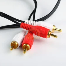 6ft RCA6 Noise Cancellation 2 Male to Male Audio Coax Video Cable Gold-Plated