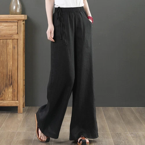 Women Loose Fit Elastic Waisted Palazzo Pant Ladies Daily Wear Casual - Picture 15 of 54