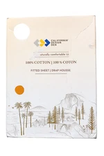 California Design Den Naturally Comfortale Life 100% Cotton KING Fitted Sheet