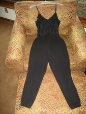 Candie's black lace lined bodice ruffle bodysuit sz M
