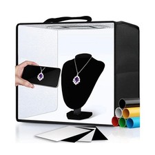 Glendan 12" Portable Photo Studio Light Box 112 LED Dimmable 6 Backdrops