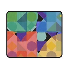 Colorful Geometric Shapes Non-Slip Gaming Mouse Pad  Abstract Retro Pattern
