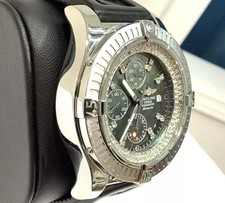 Breitling Super Avenger A13370 chrono Jade MOP Diamond dial and inner bezel 9