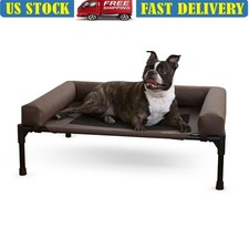 Comfortable Elevated Dog Bed Waterproof Outdoor Cot Removable Bolster Heavy Duty