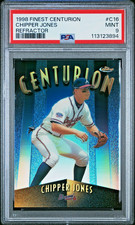 1998 FINEST CENTURION REFRACTOR REAL #C16 CHIPPER JONES #/75 PSA 9 MINT LOW POP