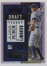 2020 Panini Contenders Draft Ticket Purple 72/99 DJ LeMahieu #55 zn0