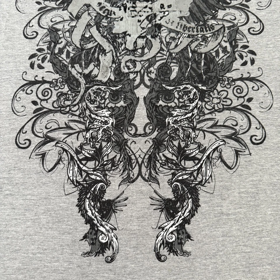 Винтажная мужская рубашка Y2K Canyon River Blues M серая Henley Emo готическая - Изображение 4 из 4